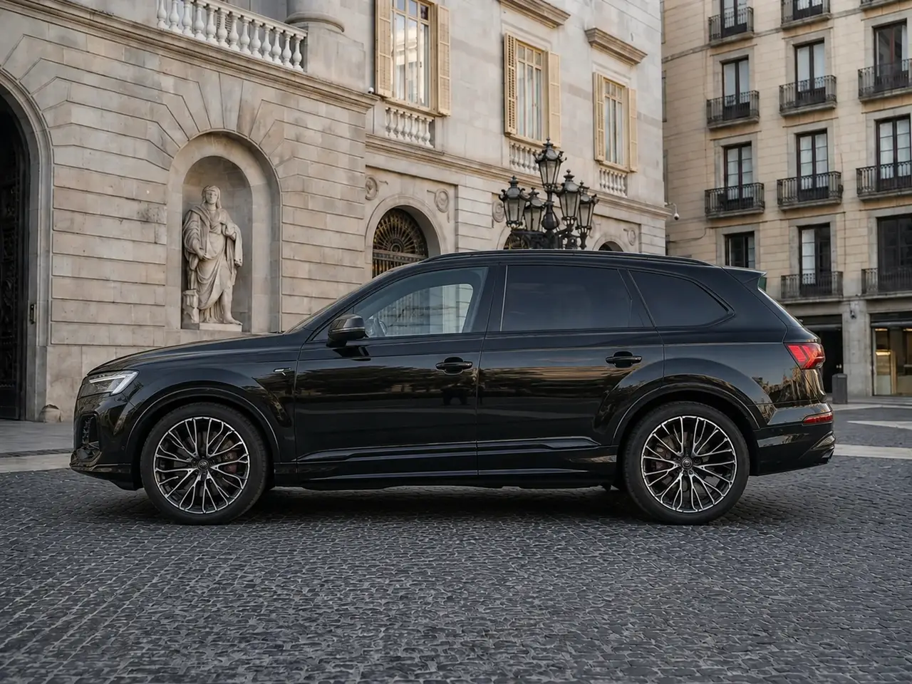 Audi Q7 50 TDI S-Line Edition 2025, intérieur — Florence Luxury Car Rental, Florence. Audi Q7 50 TDI S-Line Edition à Florence La location d'une Audi Q7 50 TDI S-Line Edition…