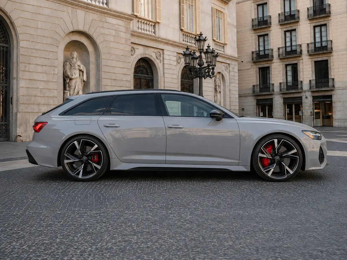 Audi RS6 Dynamic 2023, esterno — Florence Luxury Car Rental, Firenze. Audi RS6 Dynamic a Firenze Il noleggio di un'Audi RS6 Dynamic a Firenze mette a…