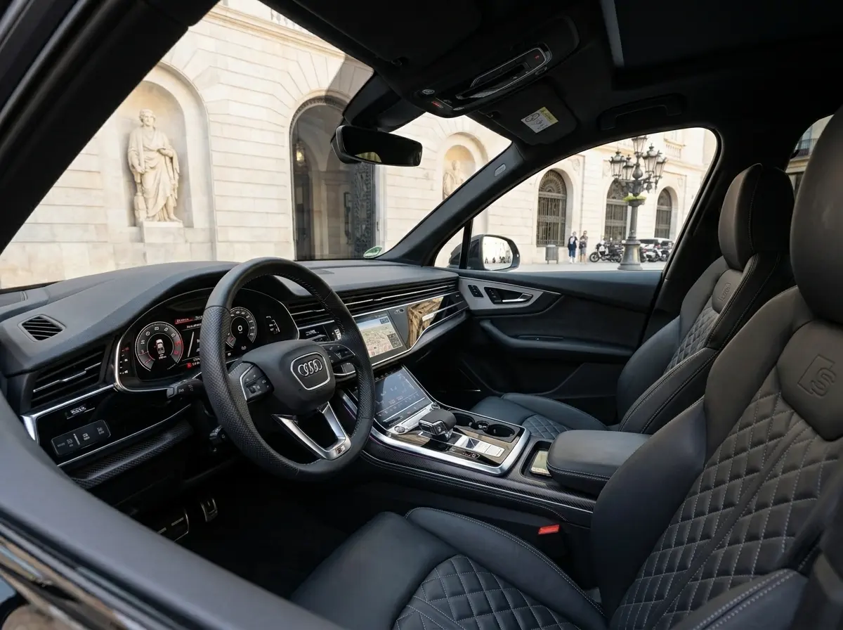 Audi SQ7 2025, esterno — Florence Luxury Car Rental, Firenze. Audi SQ7 a Firenze Il noleggio di un'Audi SQ7 a Firenze consente di guidare un SUV del…