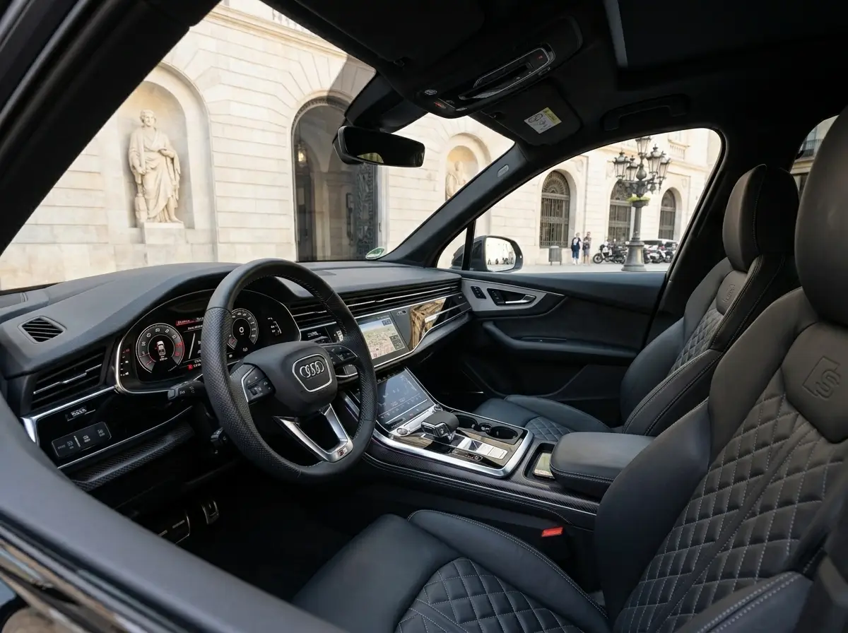 Audi SQ7 2025, esterno — Florence Luxury Car Rental, Firenze. Audi SQ7 a Firenze Il noleggio di un'Audi SQ7 a Firenze consente di guidare un SUV del…