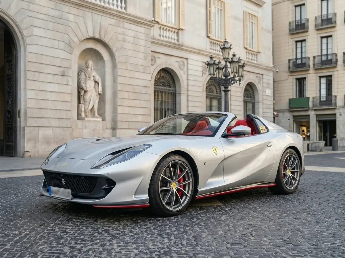 Ferrari 812 GTS 2024, profilo laterale — Florence Luxury Car Rental, Firenze. Ferrari 812 GTS a Firenze La Ferrari 812 GTS 2024 è la vettura proposta a noleggio a…