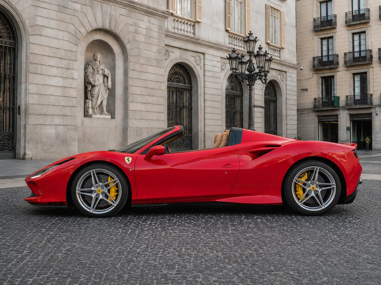 Ferrari F8 Tributo Spider Red 2023, exterior — Florence Luxury Car Rental, Florencia. Ferrari F8 Tributo Spider Red en Florencia El alquiler del Ferrari F8 Tributo Spider Red…