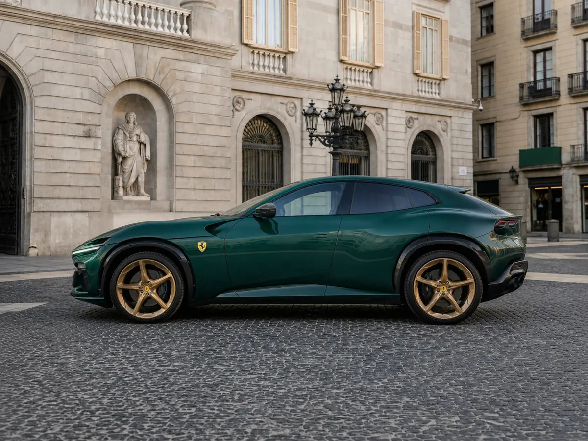 Ferrari Purosangue Atelier 2025, vista frontale — Florence Luxury Car Rental, Firenze. Ferrari Purosangue Atelier a Firenze Il noleggio della Ferrari Purosangue Atelier a…
