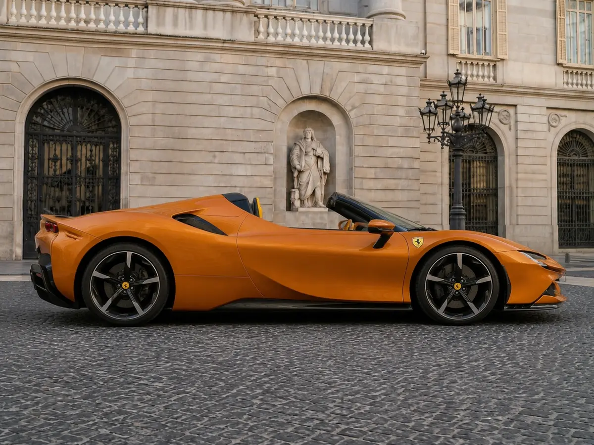 Ferrari SF90 Spider Tailor Made 2025, vue avant — Florence Luxury Car Rental, Florence. Ferrari SF90 Spider Tailor Made à Florence La location d'une Ferrari SF90 Spider Tailor…