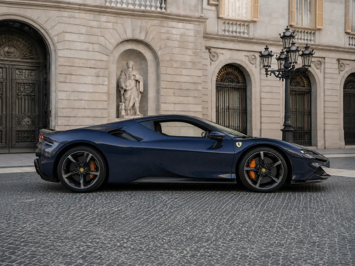 Ferrari SF90 Stradale 2025, vista frontale — Florence Luxury Car Rental, Firenze. Ferrari SF90 Stradale a Firenze Il noleggio di una Ferrari SF90 Stradale a Firenze mette…