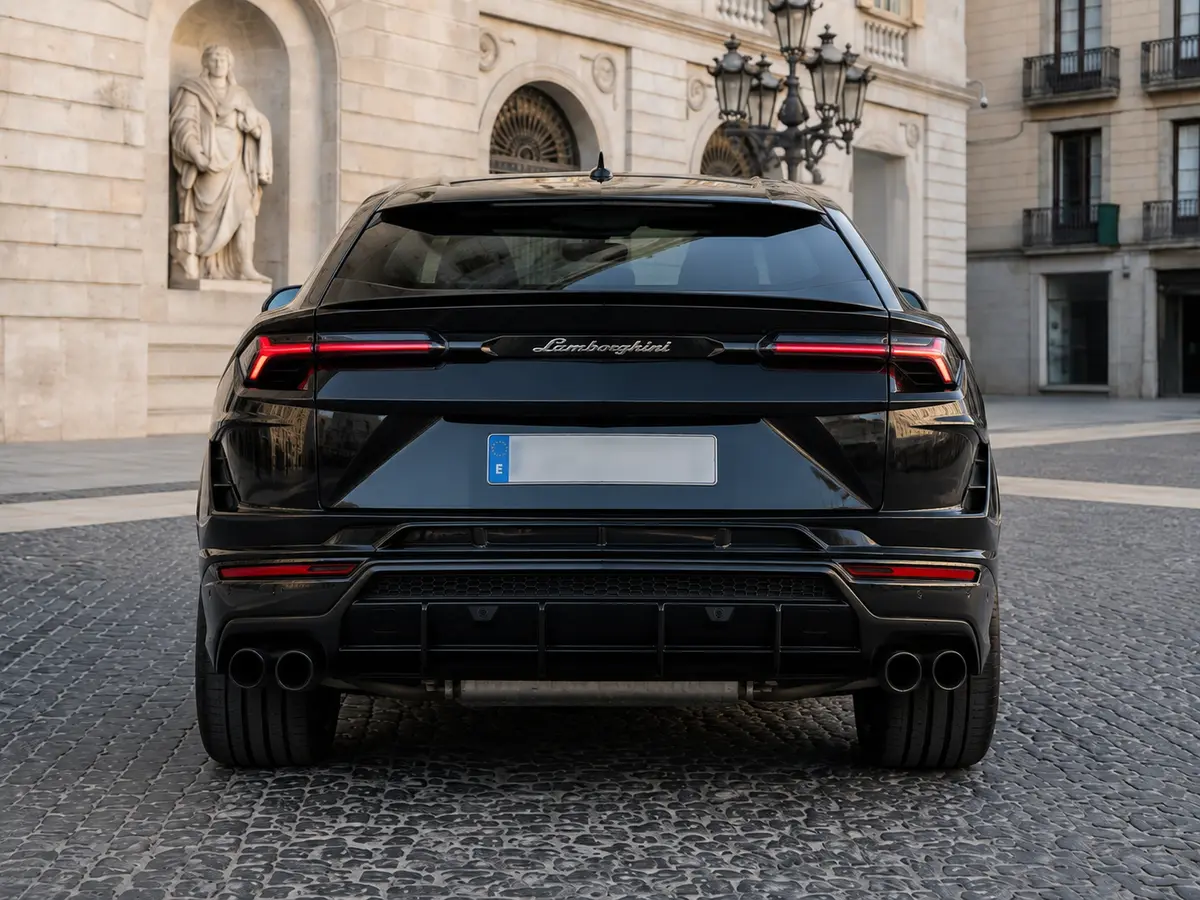 Lamborghini Urus S 2023, vista posteriore — Florence Luxury Car Rental, Firenze. Lamborghini Urus S a Firenze Il noleggio di una Lamborghini Urus S a Firenze mette a…