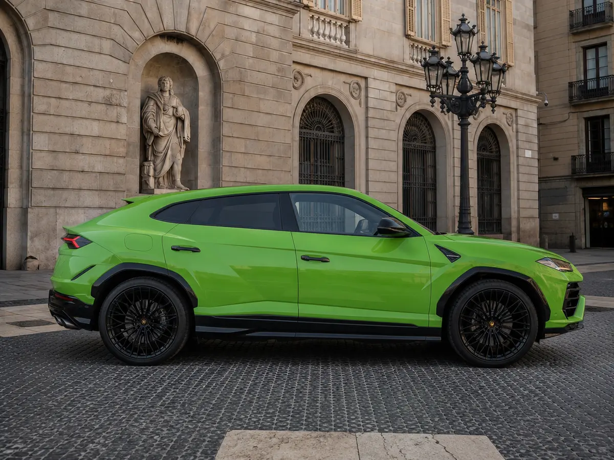Lamborghini Urus SE 2026, vue avant — Florence Luxury Car Rental, Florence. Lamborghini Urus SE à Florence La location d'un Lamborghini Urus SE à Florence permet de…