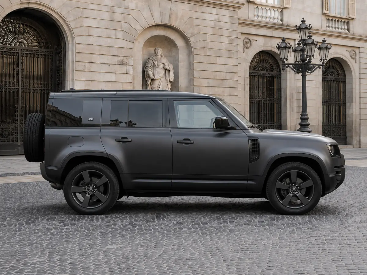 Land Rover Defender 2024, vue avant — Florence Luxury Car Rental, Florence. Land Rover Defender à Florence La location d'un Land Rover Defender à Florence permet de…
