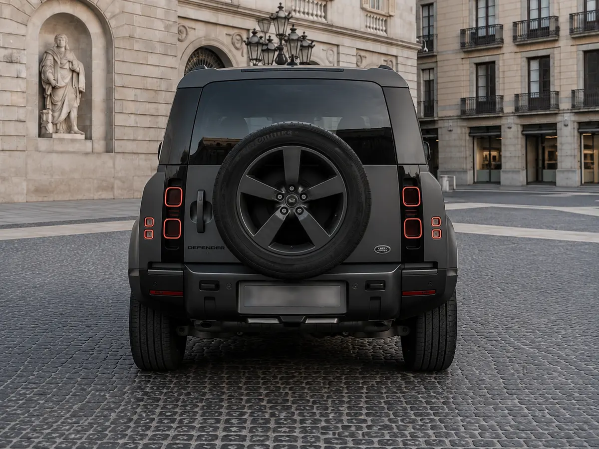 Land Rover Defender 2024, vue arrière — Florence Luxury Car Rental, Florence. Land Rover Defender à Florence La location d'un Land Rover Defender à Florence permet de…