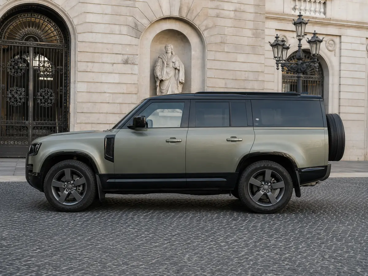 Land Rover Defender X-Dynamic 7 seater 2024, esterno — Florence Luxury Car Rental, Firenze. Land Rover Defender X-Dynamic 7 seater a Firenze Il noleggio della Land Rover Defender…