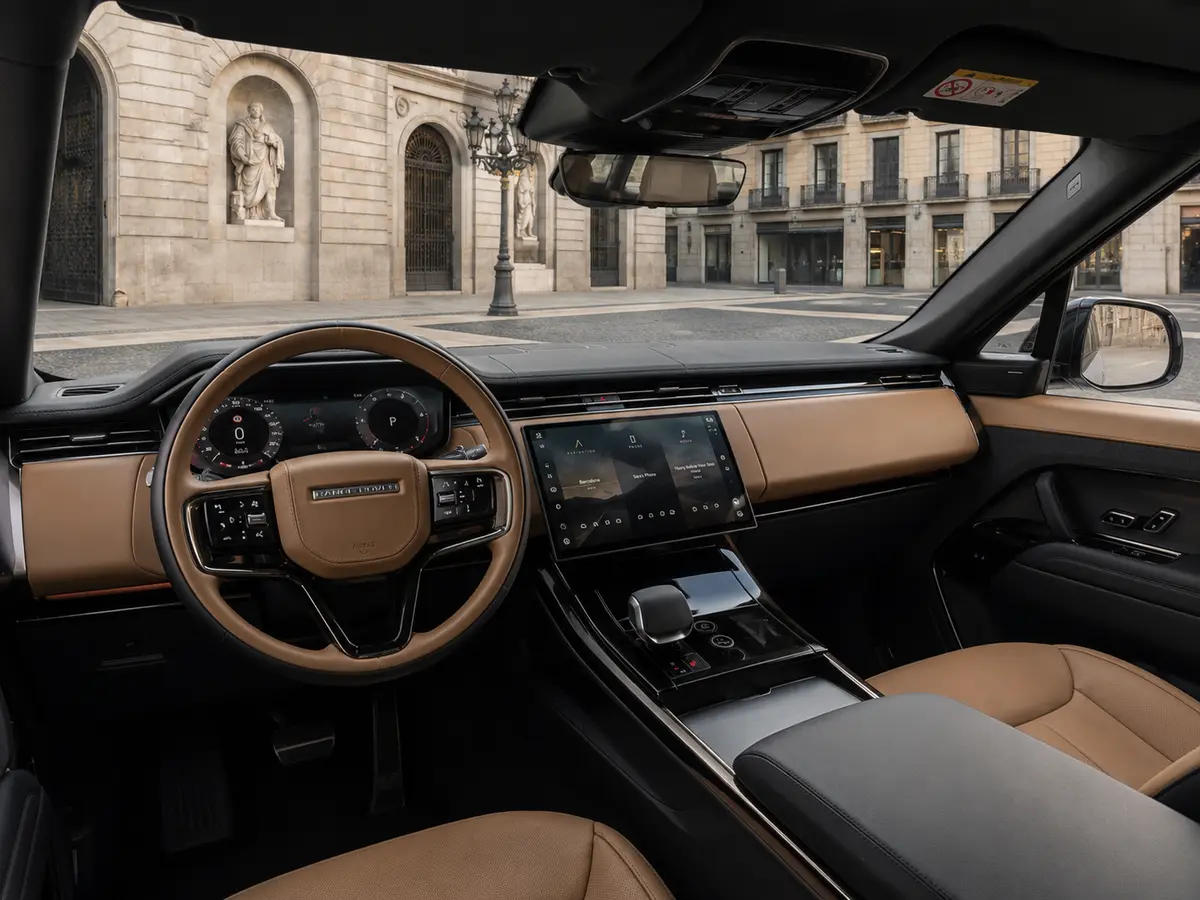 Land Rover Range Rover Sport 2025, interni — Florence Luxury Car Rental, Firenze. Land Rover Range Rover Sport a Firenze Il noleggio di una Land Rover Range Rover Sport a…