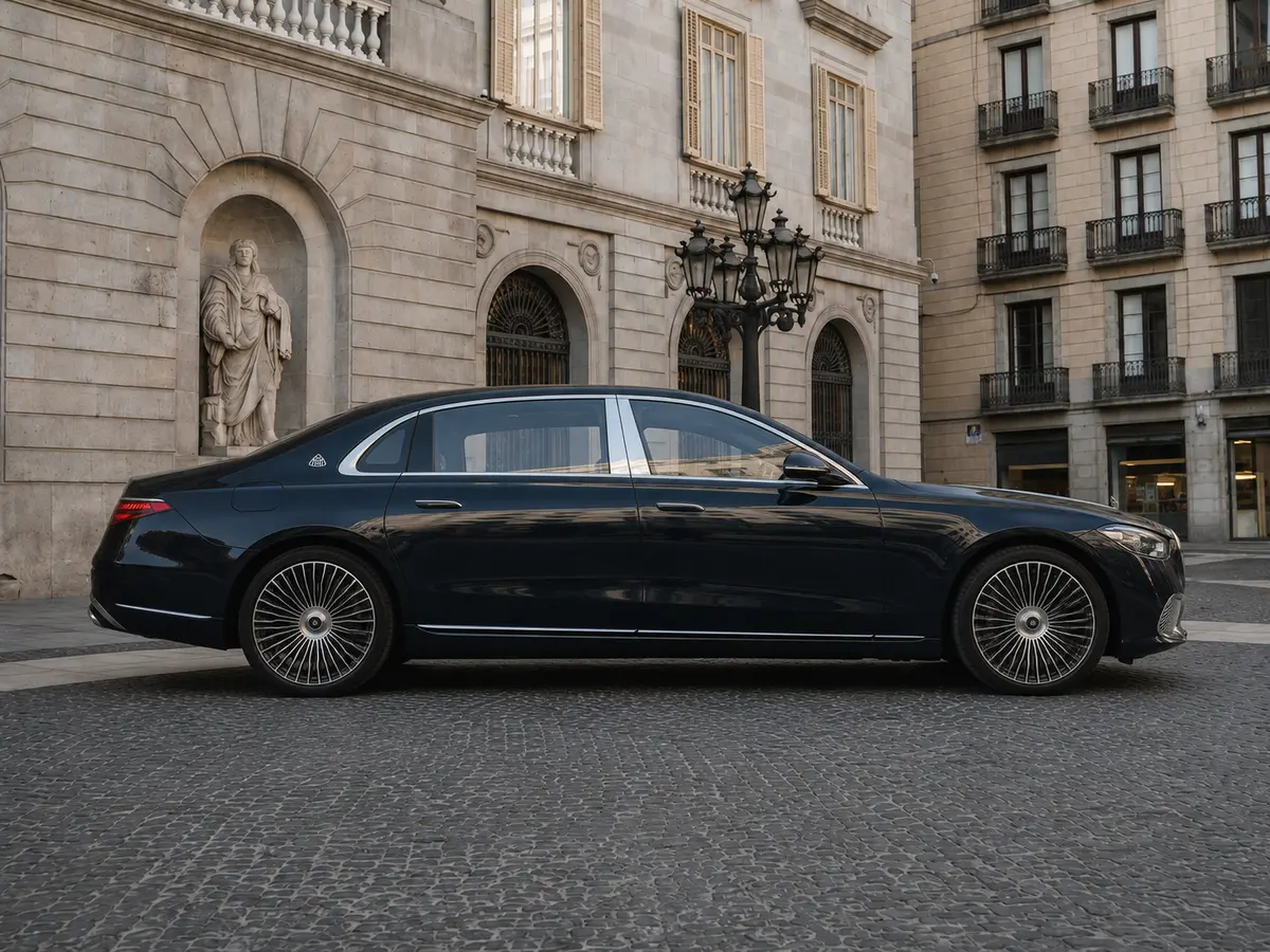 Maybach S580 2023, vista frontale — Florence Luxury Car Rental, Firenze. Maybach S580 a Firenze Il noleggio di una Maybach S580 a Firenze mette a disposizione una…