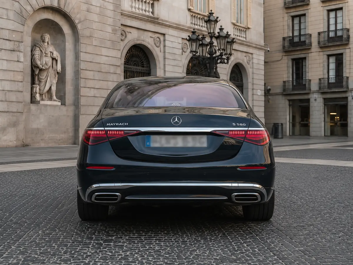 Maybach S580 2023, vista posteriore — Florence Luxury Car Rental, Firenze. Maybach S580 a Firenze Il noleggio di una Maybach S580 a Firenze mette a disposizione una…