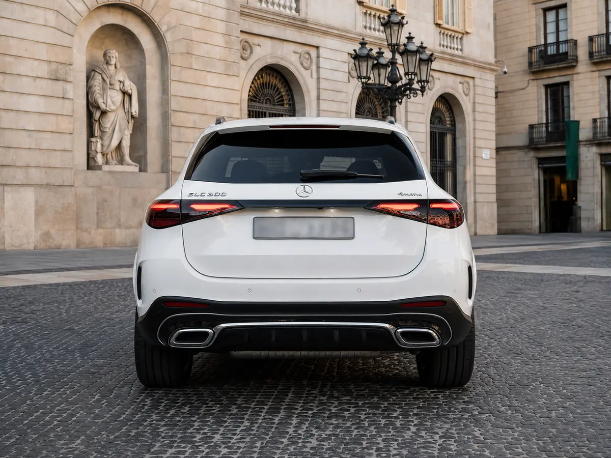 Mercedes Benz GLC 2025, vista posteriore — Florence Luxury Car Rental, Firenze. Mercedes Benz GLC a Firenze Il noleggio di una Mercedes Benz GLC a Firenze mette a…