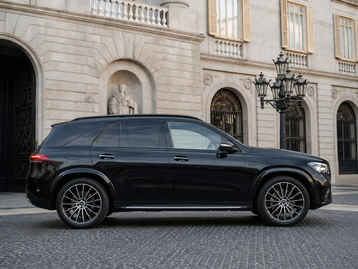 Mercedes Benz GLE 450 AMG 2024, vista frontale — Florence Luxury Car Rental, Firenze. Mercedes Benz GLE 450 AMG a Firenze Il noleggio di una Mercedes Benz GLE 450 AMG a…