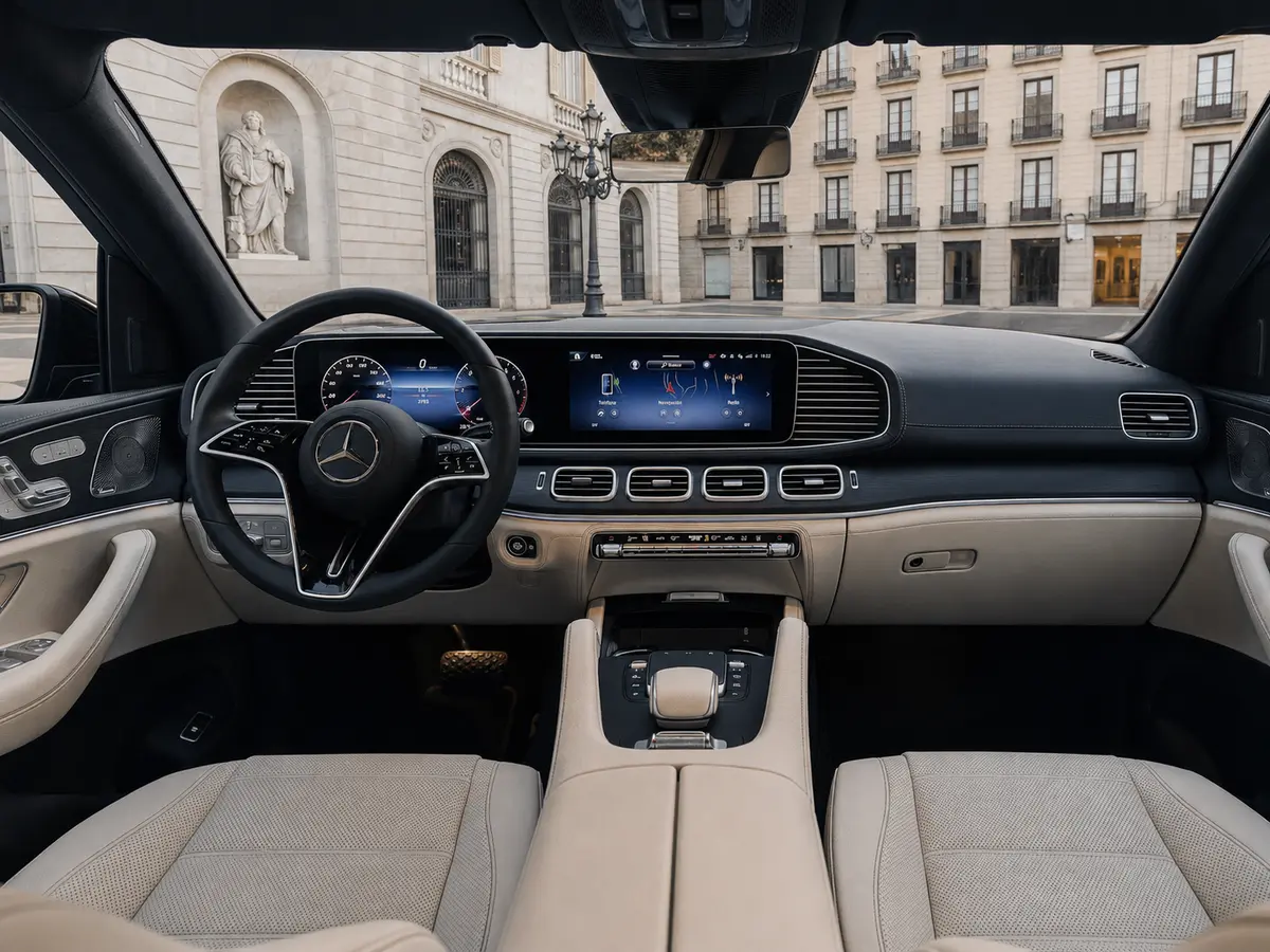 Mercedes Benz GLE 450 AMG 2024, interni — Florence Luxury Car Rental, Firenze. Mercedes Benz GLE 450 AMG a Firenze Il noleggio di una Mercedes Benz GLE 450 AMG a…