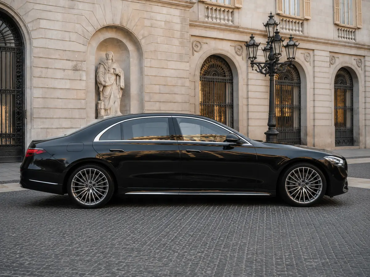 Mercedes Benz S-klasse S400 Long 4-Matic 2023, vista frontal — Florence Luxury Car Rental, Florencia. Mercedes Benz S-klasse S400 Long 4-Matic en Florencia El alquiler del Mercedes Benz…
