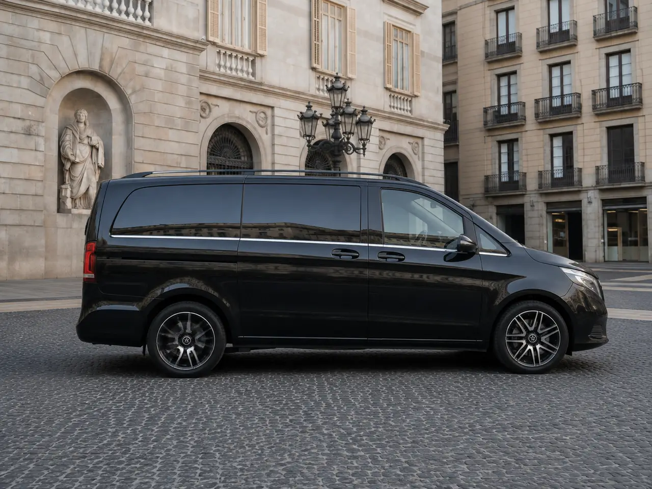 Mercedes Benz V300 8 seats 2025, front view — Florence Luxury Car Rental, Florence. Mercedes Benz V300 8 seats in Florence A Mercedes Benz V300 8 seats rental in Florence…