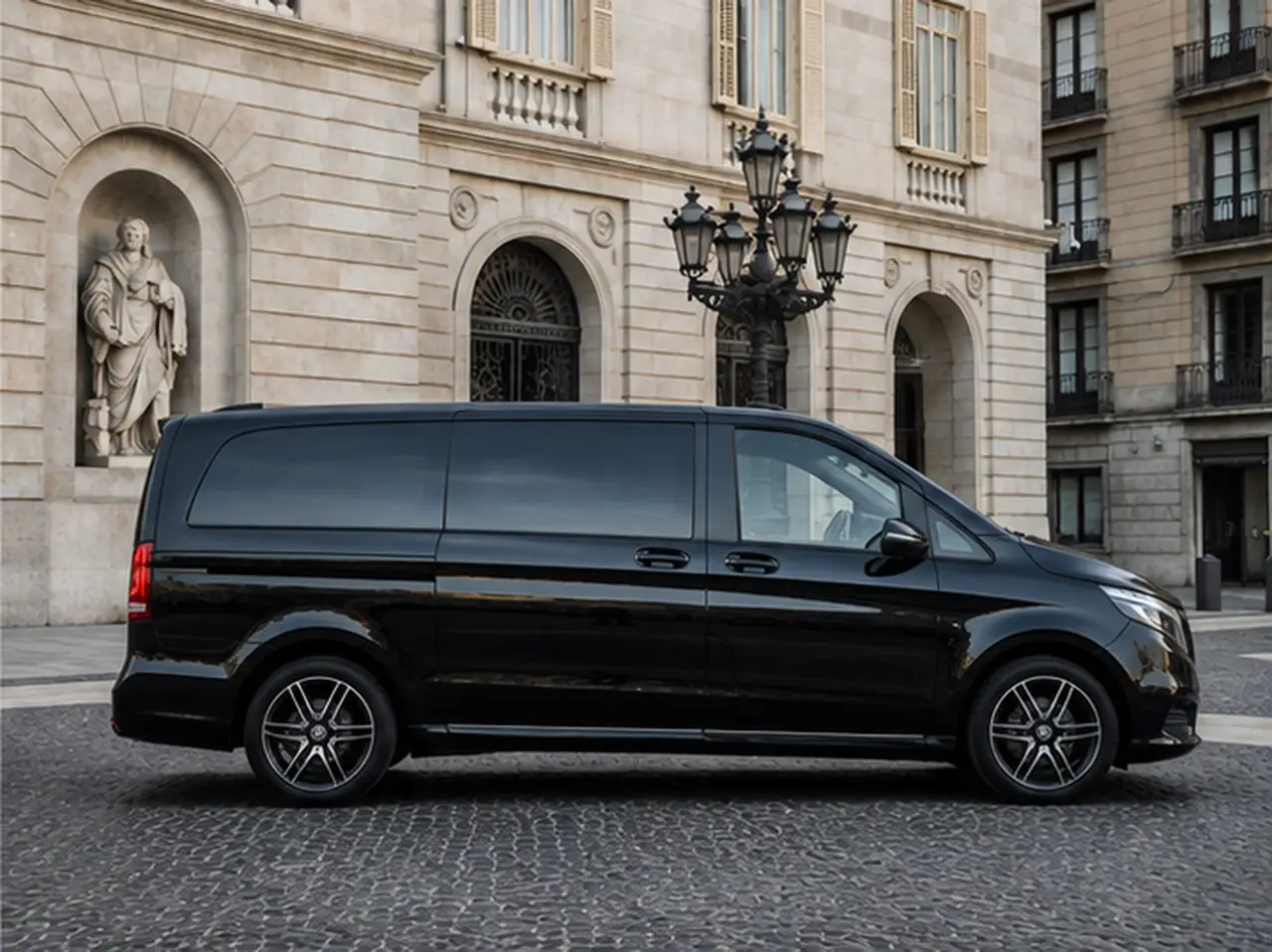 Mercedes V Class 2026, vue avant — Florence Luxury Car Rental, Florence. Mercedes Benz V Class à Florence La location d'un Mercedes Benz V Class à Florence met à…
