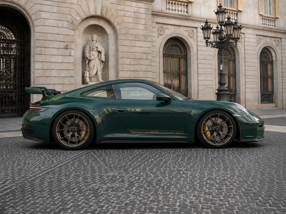 Porsche 911 GT3 2026, vista frontale — Florence Luxury Car Rental, Firenze. Porsche 911 GT3 a Firenze Il noleggio di una Porsche 911 GT3 a Firenze mette a…