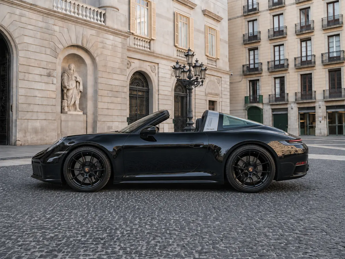 Porsche 911 Targa 2025, esterno — Florence Luxury Car Rental, Firenze. Porsche 911 Targa a Firenze Il noleggio di una Porsche 911 Targa a Firenze offre un…