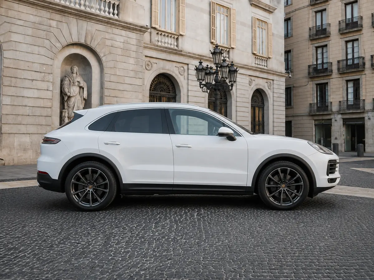 Porsche Cayenne 2025, vista frontale — Florence Luxury Car Rental, Firenze. Porsche Cayenne a Firenze Il noleggio di una Porsche Cayenne a Firenze mette a…