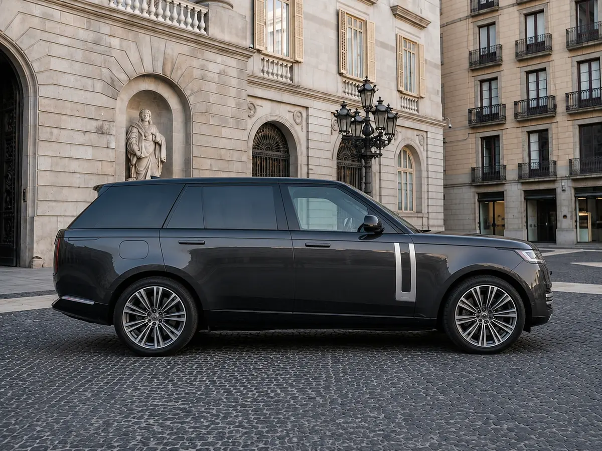 Rover Range Rover Autobiography P530 2026, vista frontale — Florence Luxury Car Rental, Firenze. Rover Range Rover Autobiography P530 a Firenze Il noleggio della Rover Range Rover…