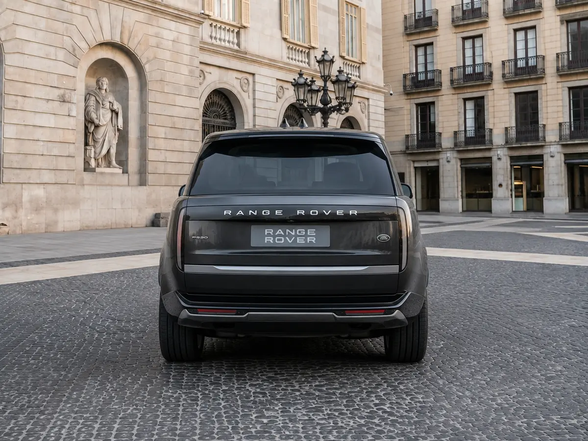 Rover Range Rover Autobiography P530 2026, vista posteriore — Florence Luxury Car Rental, Firenze. Rover Range Rover Autobiography P530 a Firenze Il noleggio della Rover Range Rover…