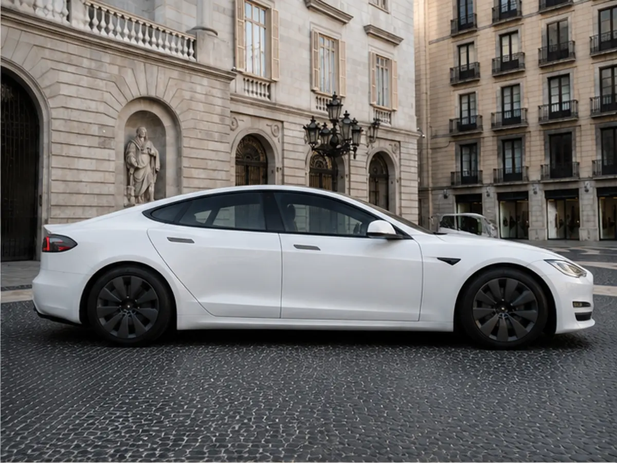 Tesla Model S Plaid 2025, vista frontal — Florence Luxury Car Rental, Florencia. Tesla Model S Plaid en Florencia El alquiler del Tesla Model S Plaid en Florencia permite…