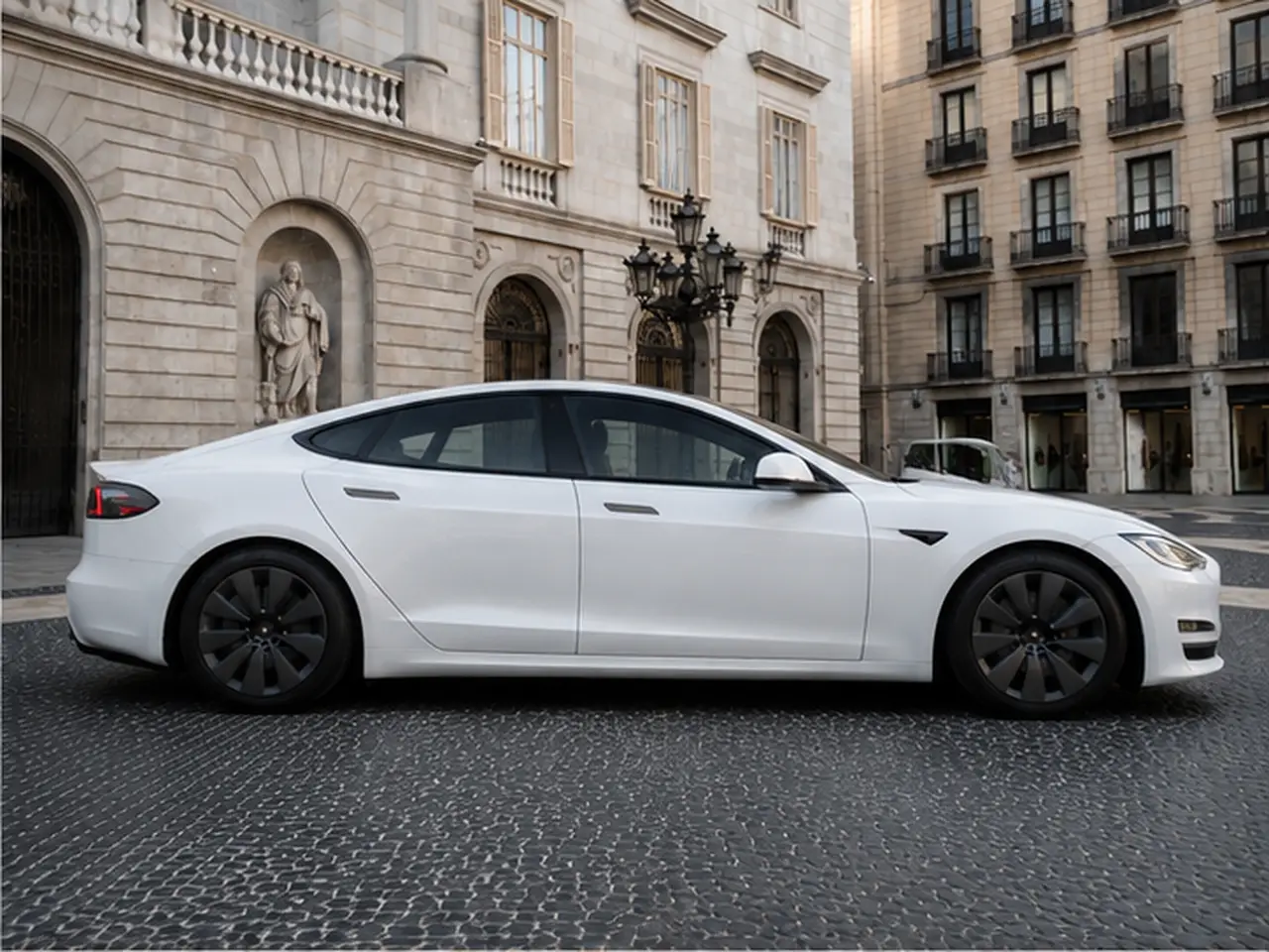 Tesla Model S Plaid 2025, vista frontal — Florence Luxury Car Rental, Florencia. Tesla Model S Plaid en Florencia El alquiler del Tesla Model S Plaid en Florencia permite…
