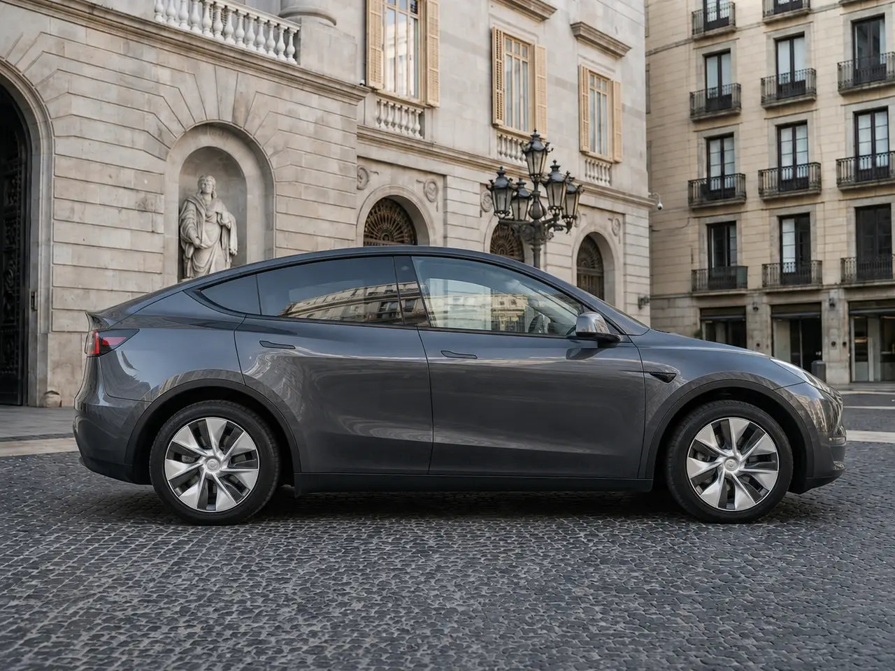 Tesla Model Y Long Range 2023, vista frontale — Florence Luxury Car Rental, Firenze. Tesla Model Y Long Range a Firenze Il noleggio di una Tesla Model Y Long Range a Firenze…
